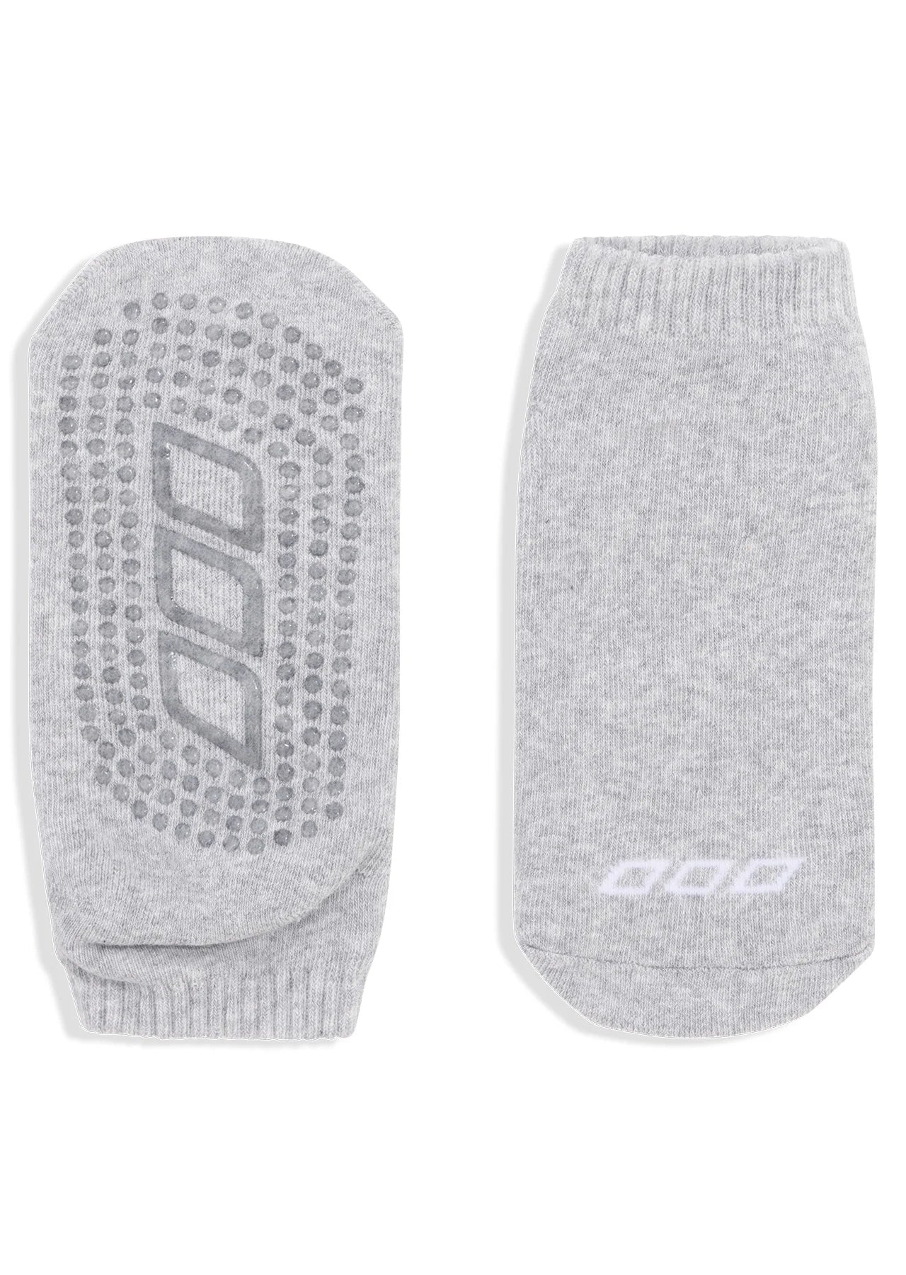 2PK Icon Pilates Grip Socks - Grey Marl/White