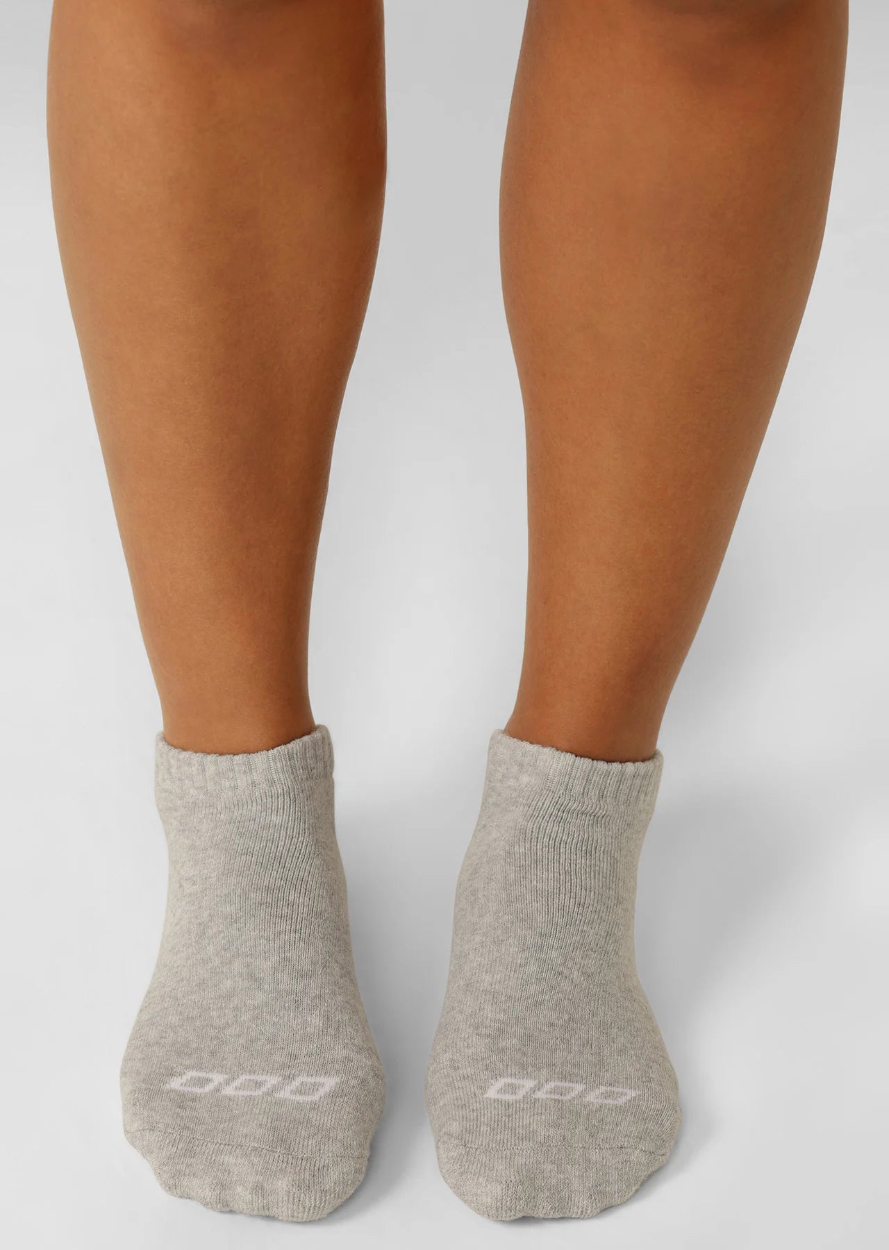 2PK Icon Pilates Grip Socks - Grey Marl/White