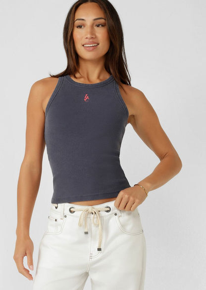 Wear Anywhere Wardrobe Essential
Premium Stretch Cotton Blend Rib Fabrication
Higher Neckline for Added Coverage
Vintage Wash Unique to Each Style
LJC Logo Print