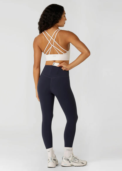Lotus No Chafe Phone Pocket Ankle Biter Leggings - Dark Platinum Navy