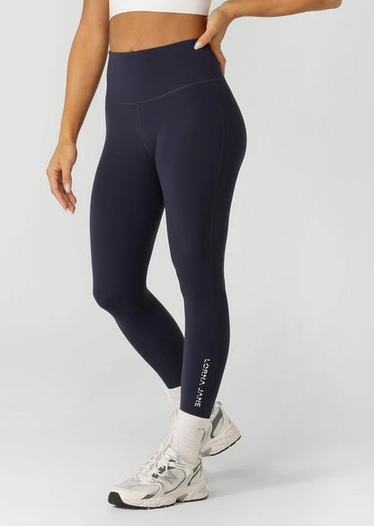 Lotus No Chafe Phone Pocket Ankle Biter Leggings - Dark Platinum Navy