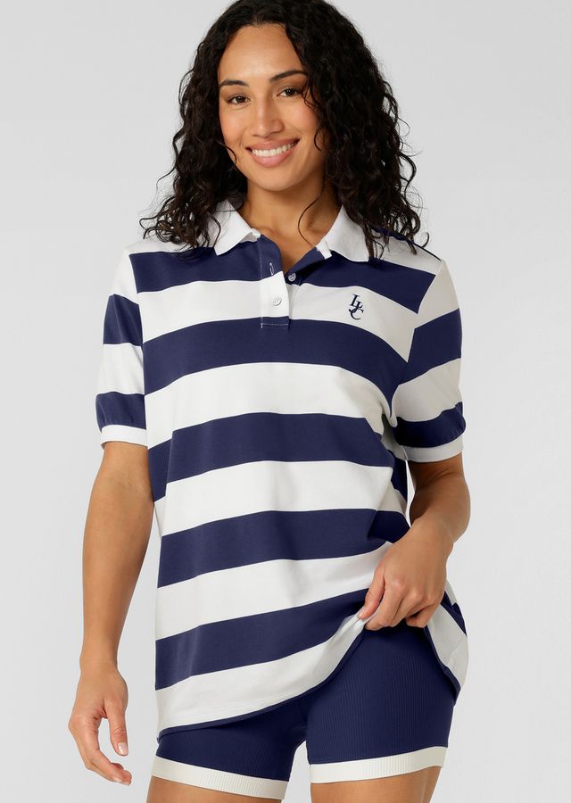 Marina Boyfriend Polo - Marine Blue Stripe