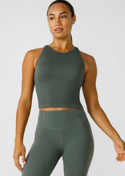 Upgrade your activewear collection with this must-have Bra Tank Combo. Made from a lightweight seamless fabric, the inbuilt bra with removable padding provides all day support and comfort while the contour lines flatter your curves.
