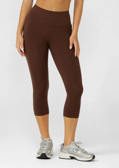 Amy No Chafe Phone Pocket 7/8 Leggings - Espresso