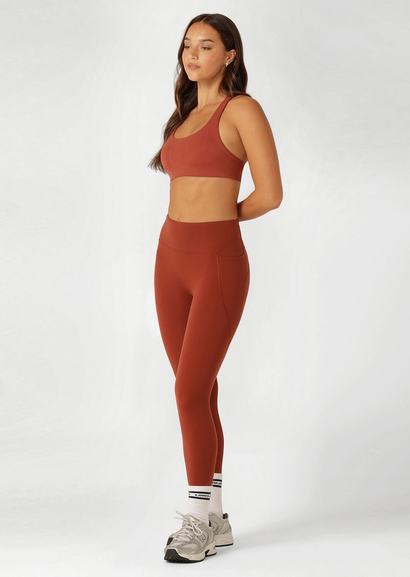 Amy No Ride Phone Pocket Ankle Biter Leggings - Dark Spice