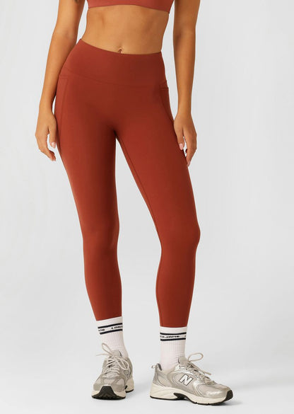 Amy No Ride Phone Pocket Ankle Biter Leggings - Dark Spice
