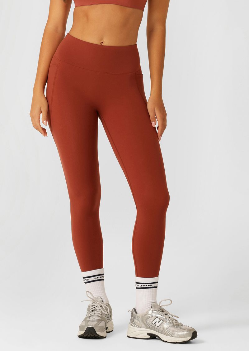 Amy No Ride Phone Pocket Ankle Biter Leggings - Dark Spice