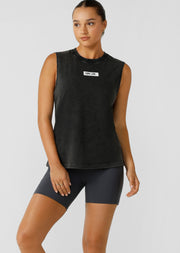 Conquer Washed Muscle Tee - Washed Black