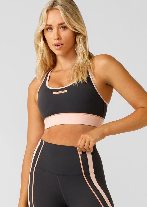Take your workout to the next level in this Maximum Support Sports Bra. Engineered for with underbust adjustability and no bounce power mesh lining for added bust control, this is the perfect bra for high intensity workouts. With an open back design for added ventilation, this bra will keep you cool and comfortable through any workout.