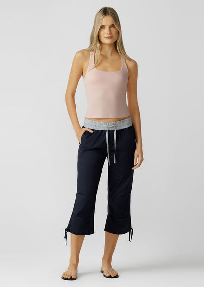 Elasticated Waistband with Drawcord Adjustability
Fashion Forward 3/4 Capri Length Inspired by Our Iconic Flashdance Pants
Wear it your Way - Tie Up Hem
6 Pocket Design to Stash Your Essentials
Lightweight Cotton Blend Fabrication