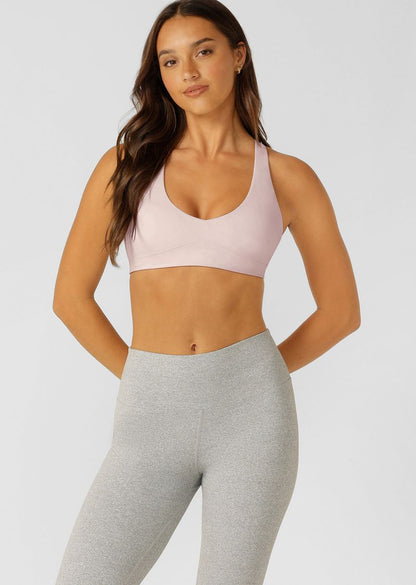 Cross Back Straps Hidden Bounce-Resistant Lining Provides High Support
Form Flattering V Neckline silhouette
Curve Contouring Underbust Panel
Raised Iconic Logo