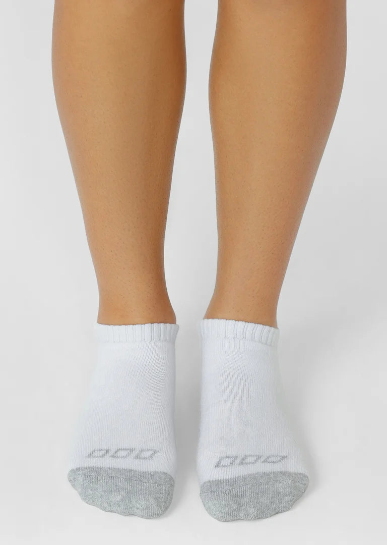 Icon Pilates Grip Socks - White & Grey Marl
