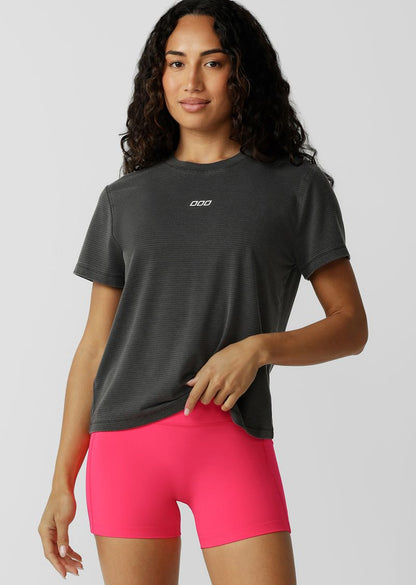 Premium Lightweight Active Fabrication
Neat Fit Silhouette- Just like the LJ Signature T-shirt
Classic Crew Neckline
Vintage Wash Unique to Each Style
Contrast Iconic Logo