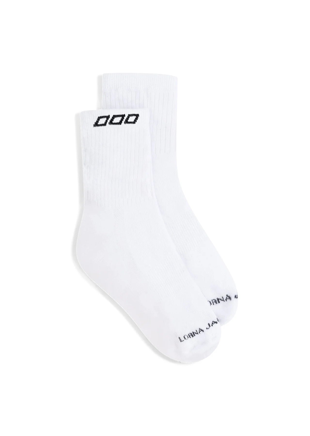 LJ Quarter Crew Socks - White & Black