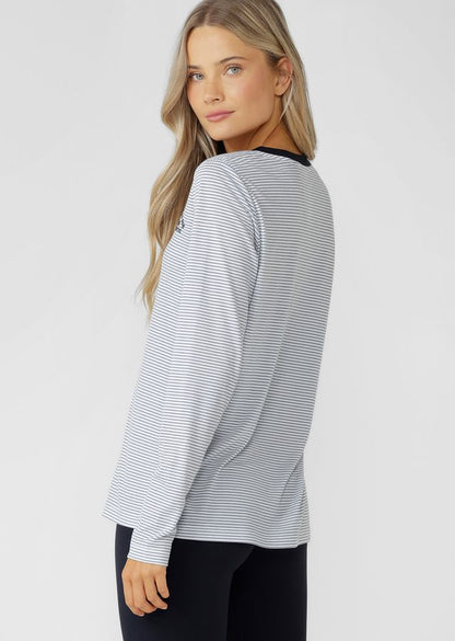 Lotus Limited Edition Long Sleeve Top - Midnight Blue Stripe