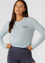 An easy layering piece for cooler weather, the Lotus Long Sleeve Top. This relaxed fit layering piece is made from lightweight and breathable LJ Active fabric, so it stretches with you in and out of the gym.