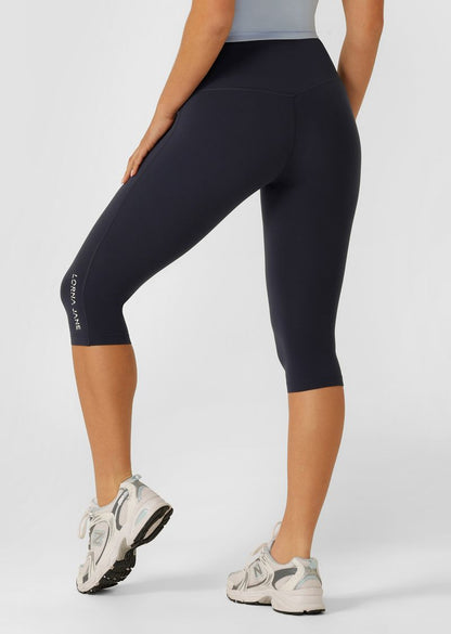 Lotus No Chafe Phone Pocket 3/4 Leggings - Platinum Navy