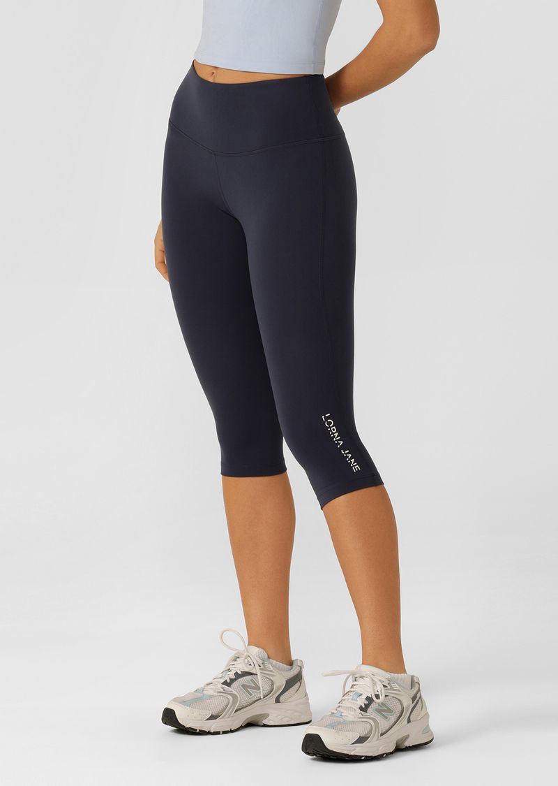 Lotus No Chafe Phone Pocket 3/4 Leggings - Platinum Navy