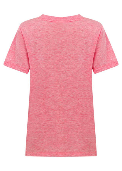 Lotus T-Shirt - Vivid Pink Marl