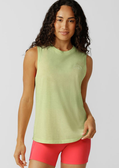 Lotus Muscle Tank - Lime Cordial Marl