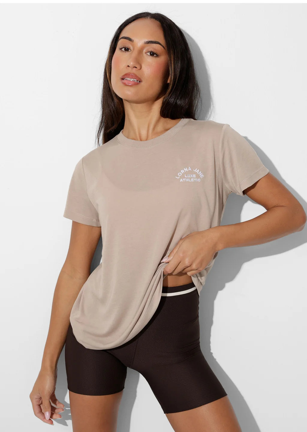This relaxed fit layering piece is made from lightweight and breathable LJ Active fabric, so it stretches with you in and out of the gym