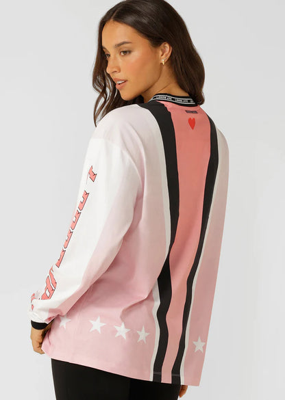 Make a statement with the Moto Club Long Sleeve T-shirt. Designed with a motocross jersey inspired relaxed fit silhouette and limited edition logo print design, this long sleeve cotton t-shirt is the perfect piece to elevate your athleisure look.