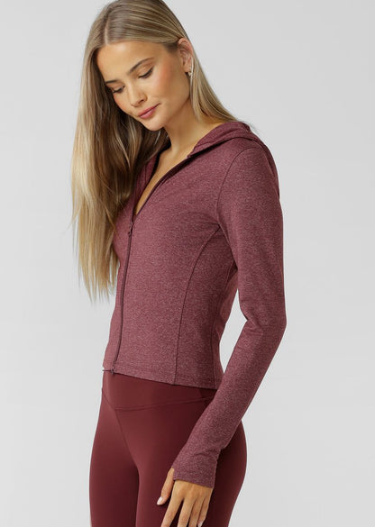 Soft Touch Warm Up Jacket - Dark Ruby Marl