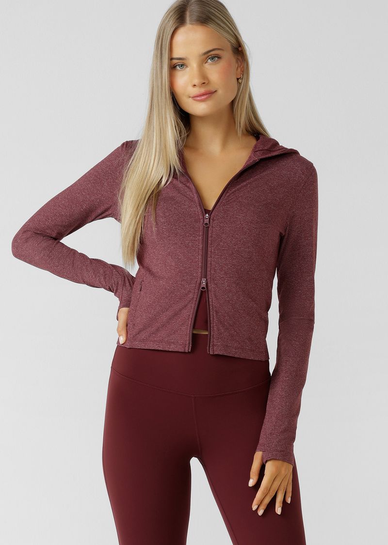 Soft Touch Warm Up Jacket - Dark Ruby Marl