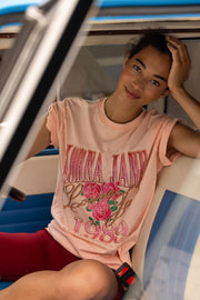 Vintage Rose Relaxed Tee- Sunkissed Peach