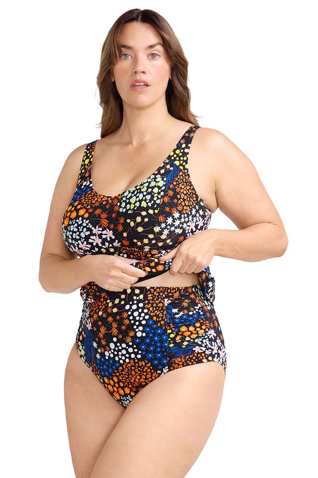 Milleflore Raphael E / F Cup Underwire Tankini Top - Black