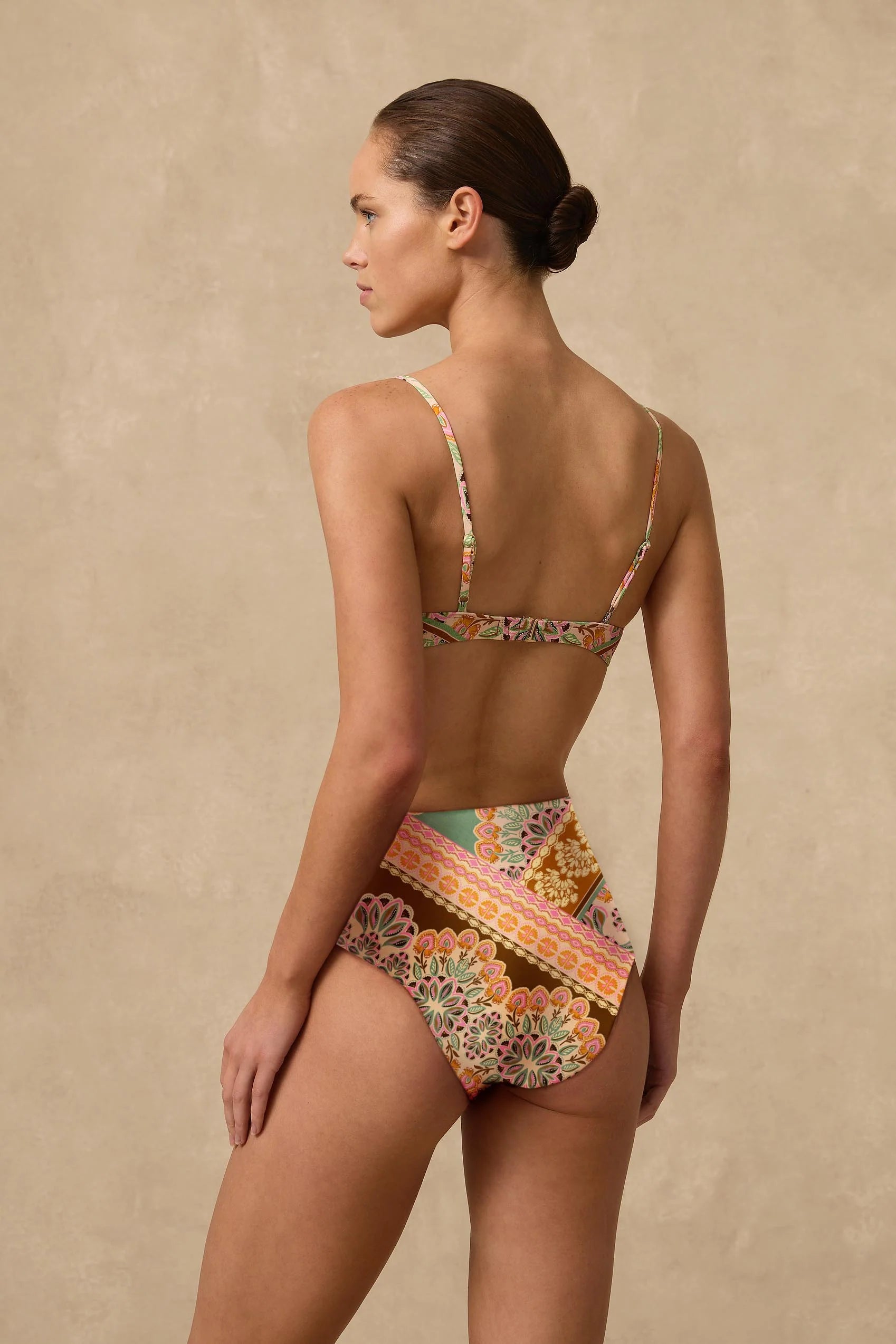 The Selma High Waist Pant sits at the waist and has a flattering lower leg height with good bottom coverage.