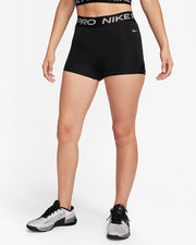 Nike Pro Mid-Rise 3" Shorts - Black/Metallic Silver
