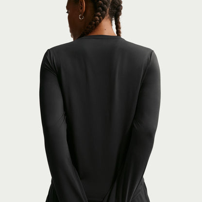 A crew neckline adds a classic, timeless vibe to the top. The curved hem and elegant seam lines throughout the design keep the look sleek, so you can wear it as the first layer—or the only layer.