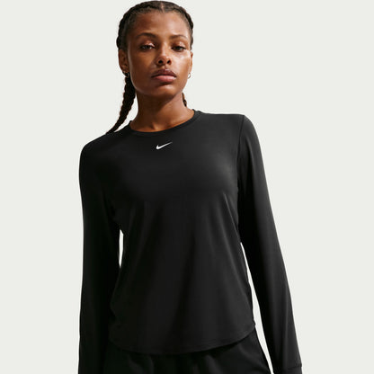 A crew neckline adds a classic, timeless vibe to the top. The curved hem and elegant seam lines throughout the design keep the look sleek, so you can wear it as the first layer—or the only layer.