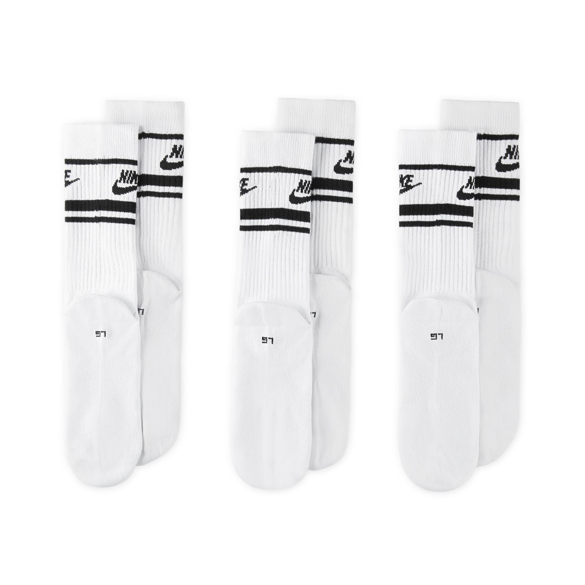 Nike Sportswear Dri-FIT Everyday Essential Crew Socks (3 Pairs) - White (medium)