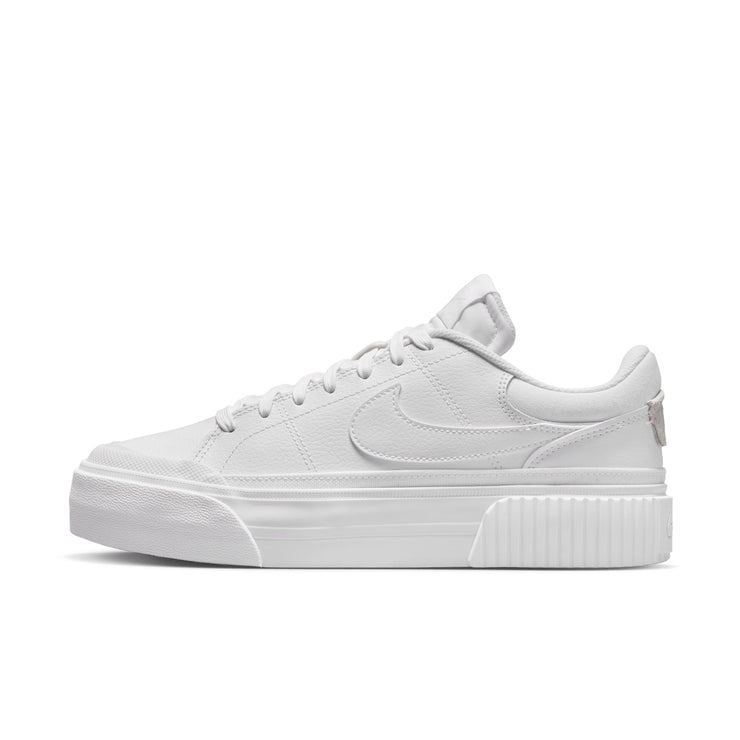 Elevate your style with the Nike Court Legacy Lift. Its platform midsole delivers a bold statement on top of the classic, easy-to-wear design. And don't worry, we've kept the fit you love.  Subtly layered upper keeps it classic and easy to wear. Rubber outsole delivers traction and durability. Padded heel and plush tongue feel soft.