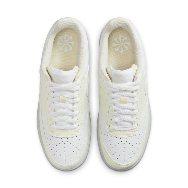 n love with the classic look of '80s basketball but have a thing for the fast-paced culture of today's game? Meet the Nike Court Vision Low Next Nature. Made from at least 20% recycled materials by weight, its crisp upper and stitched overlays are inspired by the days of hook-shots and tube socks. The padded collar and rubber outsole bring comfort and traction for your world.