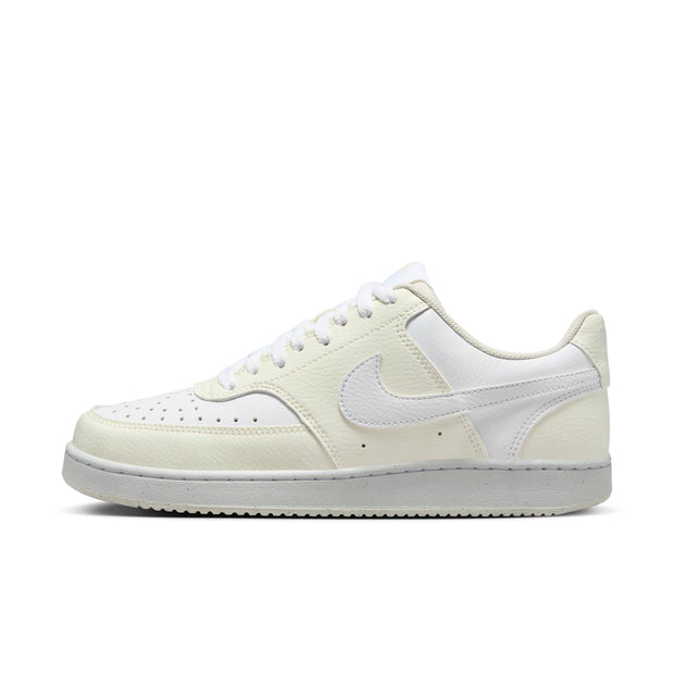 In love with the classic look of '80s basketball but have a thing for the fast-paced culture of today's game? Meet the Nike Court Vision Low Next Nature. Made from at least 20% recycled materials by weight, its crisp upper and stitched overlays are inspired by the days of hook-shots and tube socks. The padded collar and rubber outsole bring comfort and traction for your world.