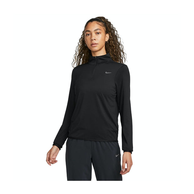 Nike Dri-FIT Swift Element UV Women's 1/4-Zip Running Top Whether it's a chill in the air or powerful rays, this easy-fitting 1/4-zip top is ready to support you on your run. Sweat-wicking tech helps keep you comfortable and dry, and UV protection adds extra coverage so you can feel confident as you log your daily miles.