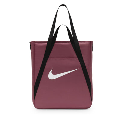 Pockets on the outside have snap on 1 side and hook-and-loop closure on the other.
Provides 2 handle options—long shoulder tote and short grab-and-go.
