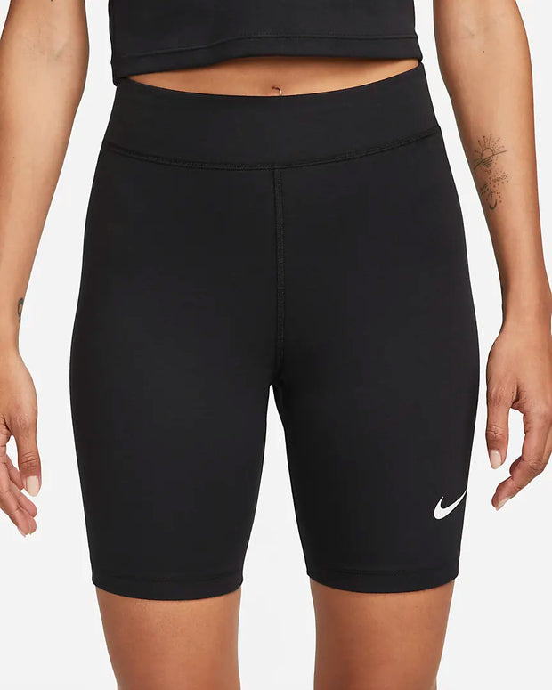 FV1395-051Nike Sportswear Classics Women's High-Waisted 8" Biker Shorts More durable, less sheer and designed to be twice as stretchy as our previous Essentials shorts: we've revamped a wardrobe staple. Designed to support you from one task to the next, our Classics lifestyle shorts are made from stretchy fabric that's thick but still lightweight and peachy-soft but still strong. In two words, they're better.