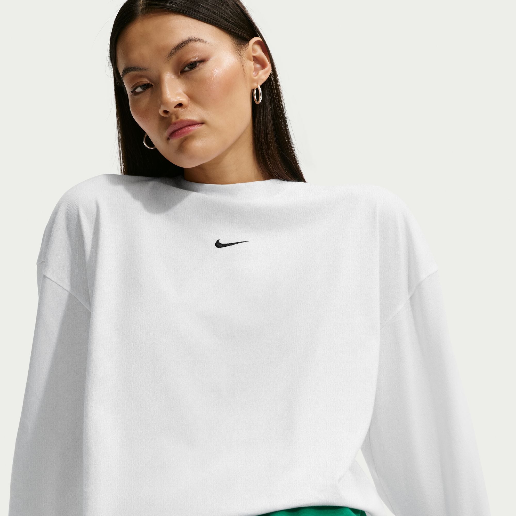 Nike Sportswear Classic Oversized Long-Sleeve T-Shirt - White
