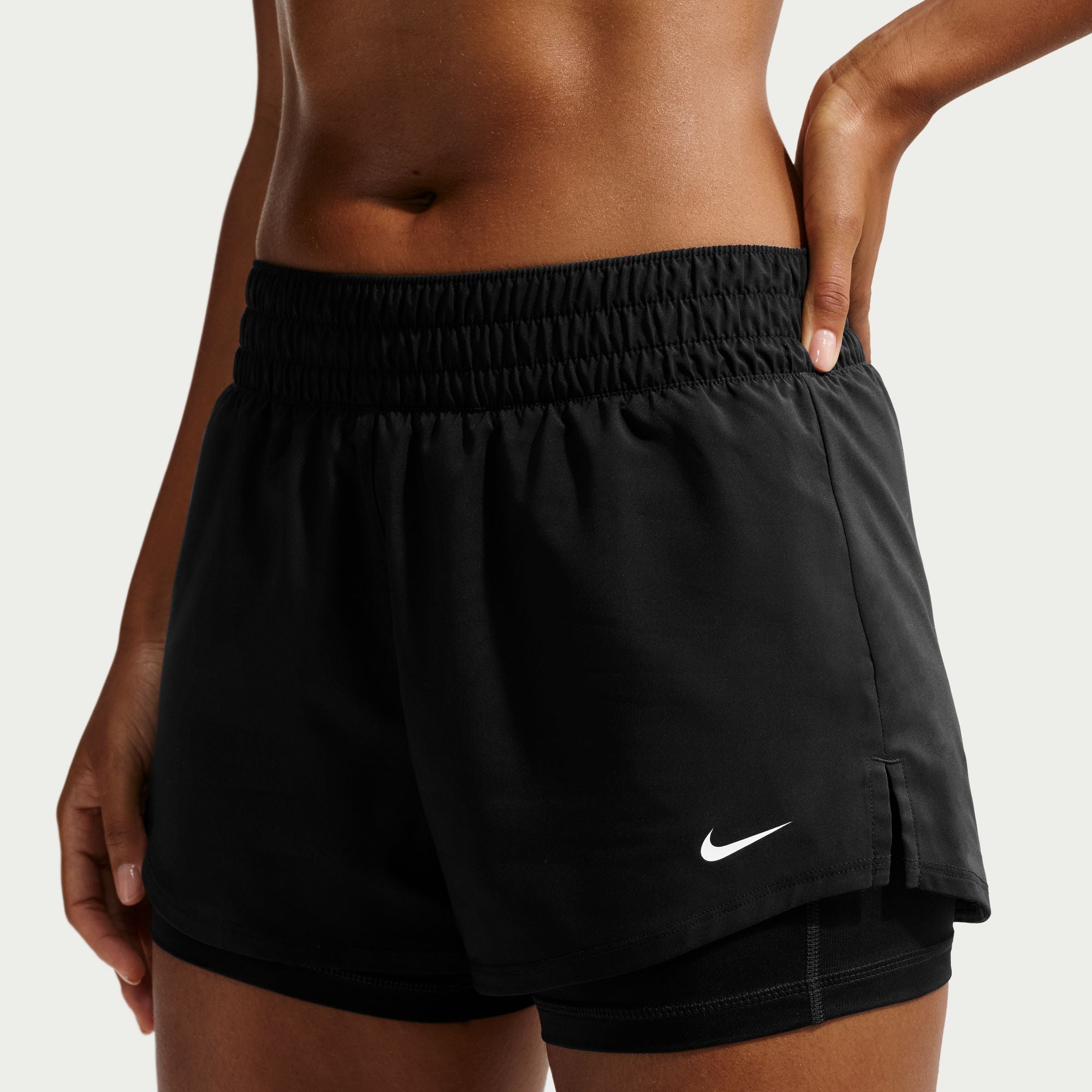 Nike One Dri-FIT Mid-Rise 3" 2-in-1 Shorts - Black