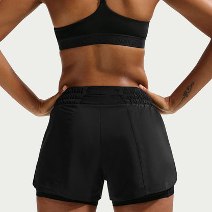 Nike One Dri-FIT Mid-Rise 3" 2-in-1 Shorts - Black