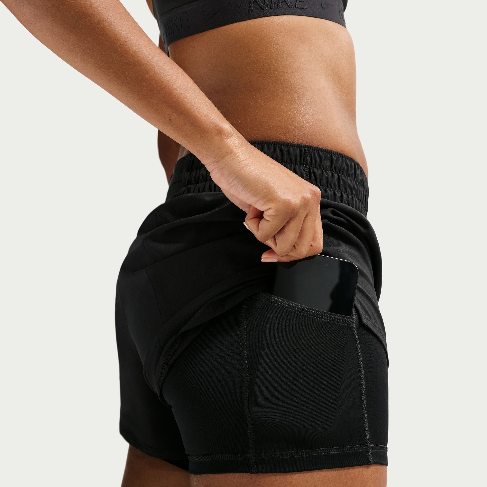 Nike One Dri-FIT Mid-Rise 3" 2-in-1 Shorts - Black
