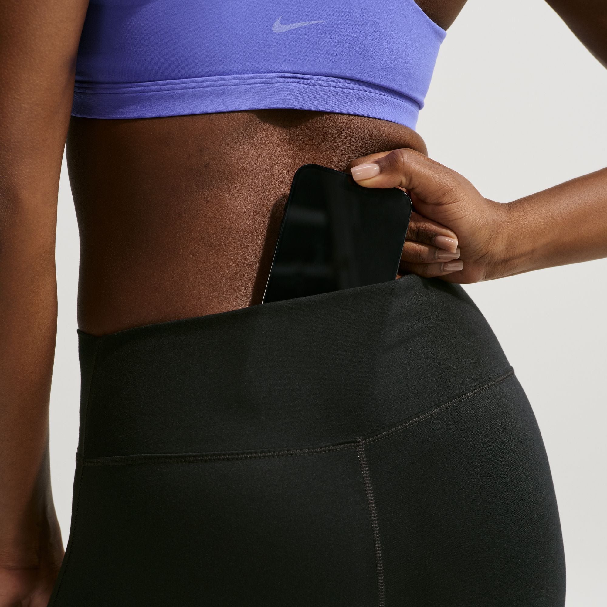 These nonsheer flared leggings help keep you covered with midweight, peachy-soft fabric that stretches with your every move.