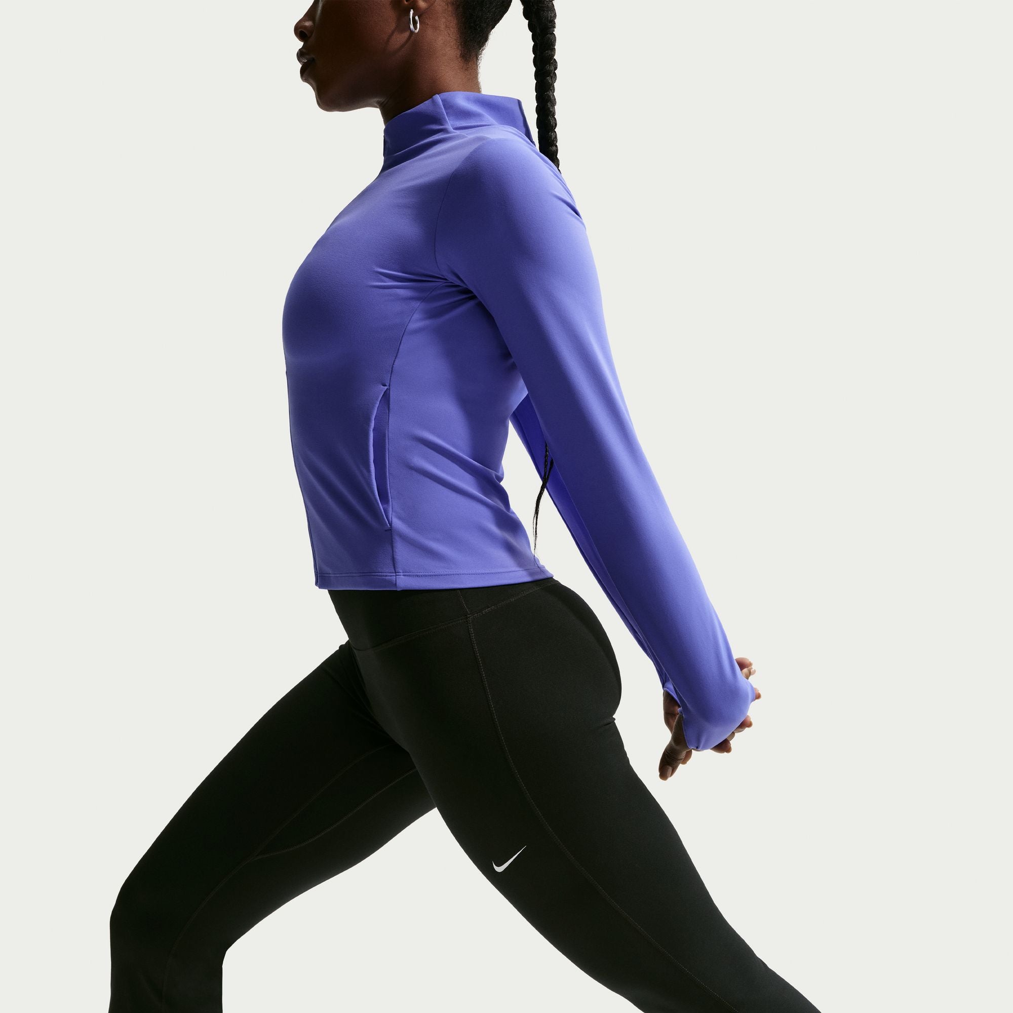 These nonsheer flared leggings help keep you covered with midweight, peachy-soft fabric that stretches with your every move.