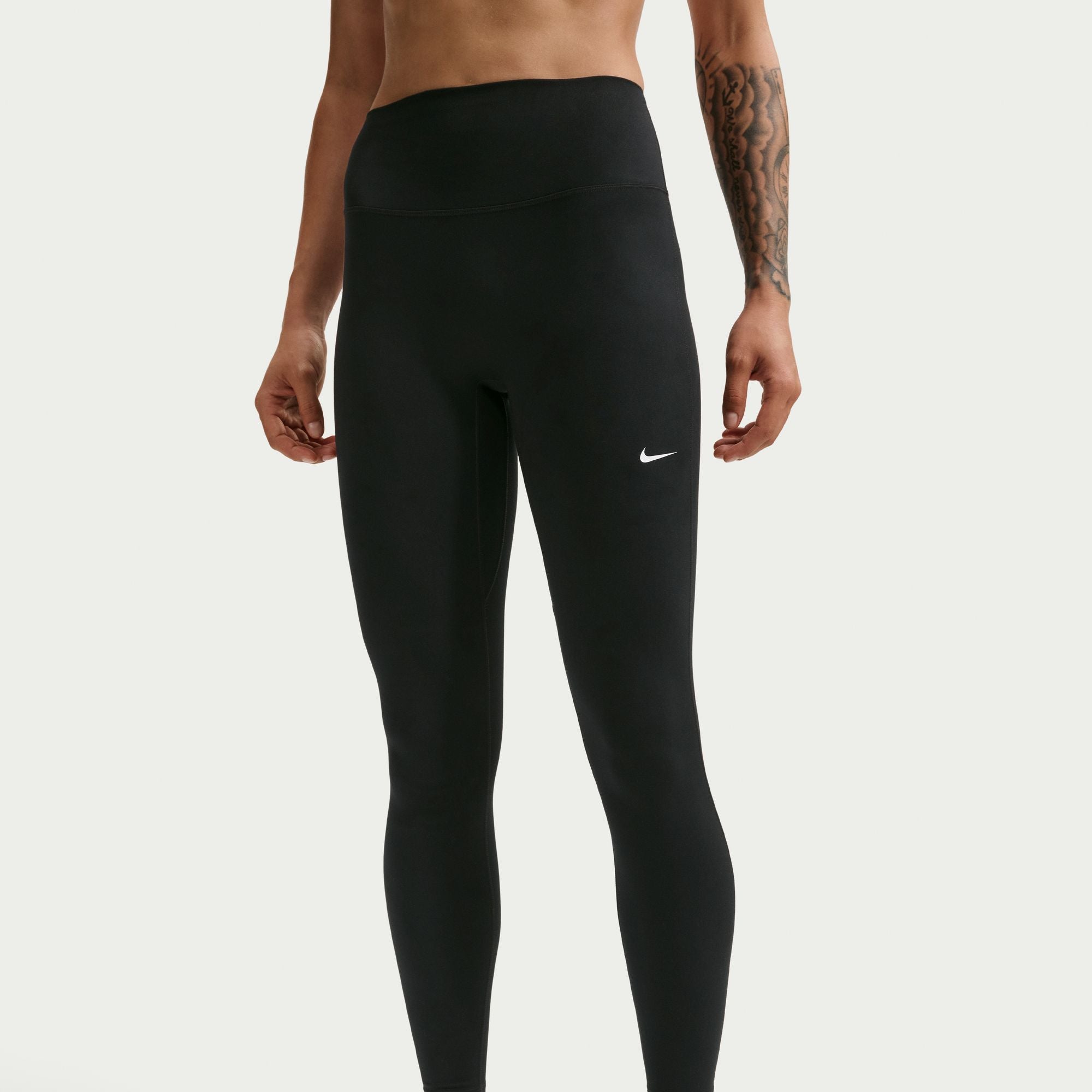 Nike One Seamless Front High-Waisted Full-Length Leggings - Black