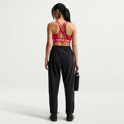 Nike Dri-FIT technology moves sweat away from your skin for quicker evaporation, helping you stay dry and comfortable.
Encased elastic waistband with drawcord secures your fit.
Hidden snaps at the pant cuffs offer an easy on and off experience.