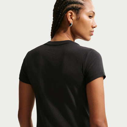 Nike's smooth jersey feels stretchy with a slight drape, giving it a comfortable, body-skimming feel.
